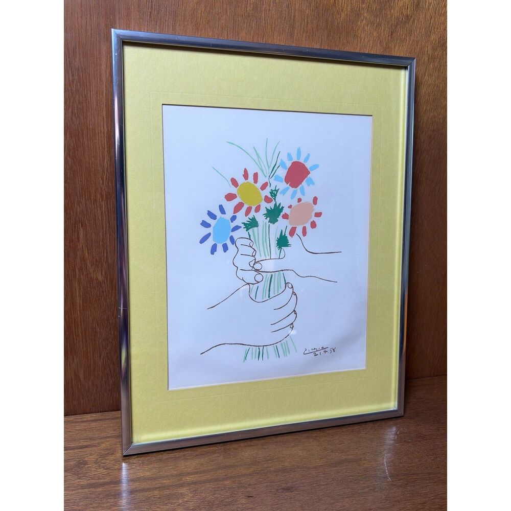 Framed Pablo Picasso Print 'Le Bouquet de la Paix' 1958 Bouquet of Peace